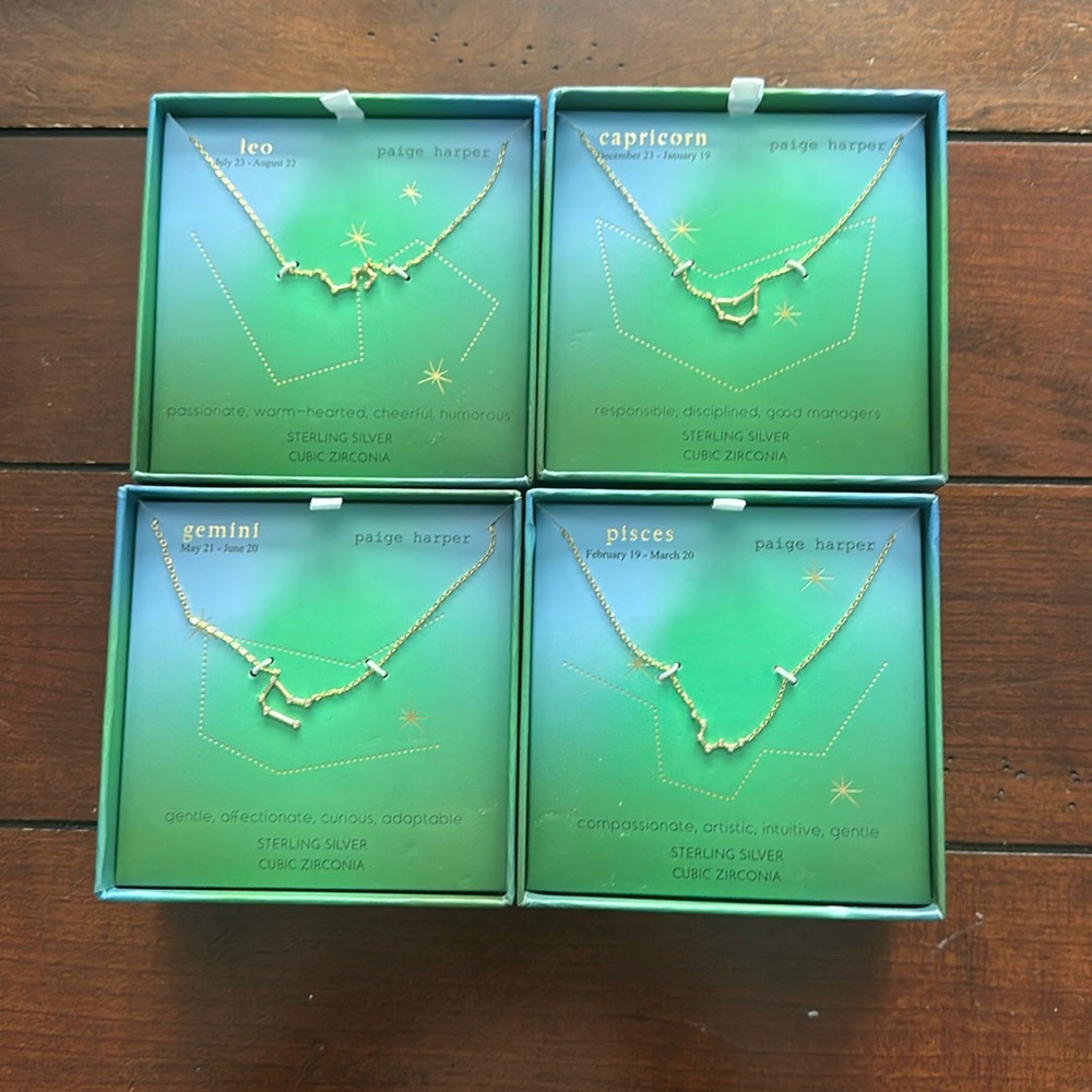 Paige Harper Astrology necklace in gift box